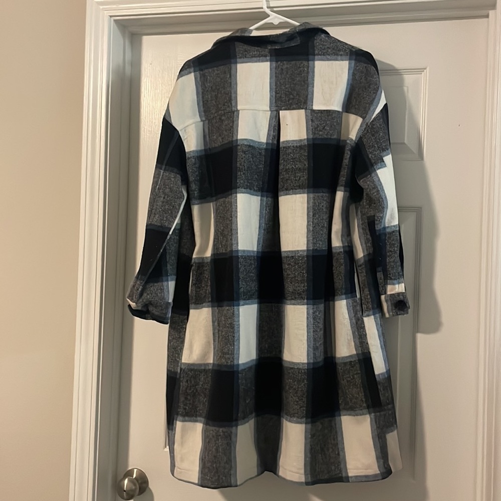 Long Plaid Shacket - image 4